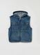 Full-zip denim gilet with hood_3