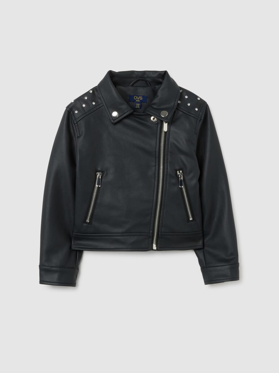 Girl's Black Regular Fit Jacket_0