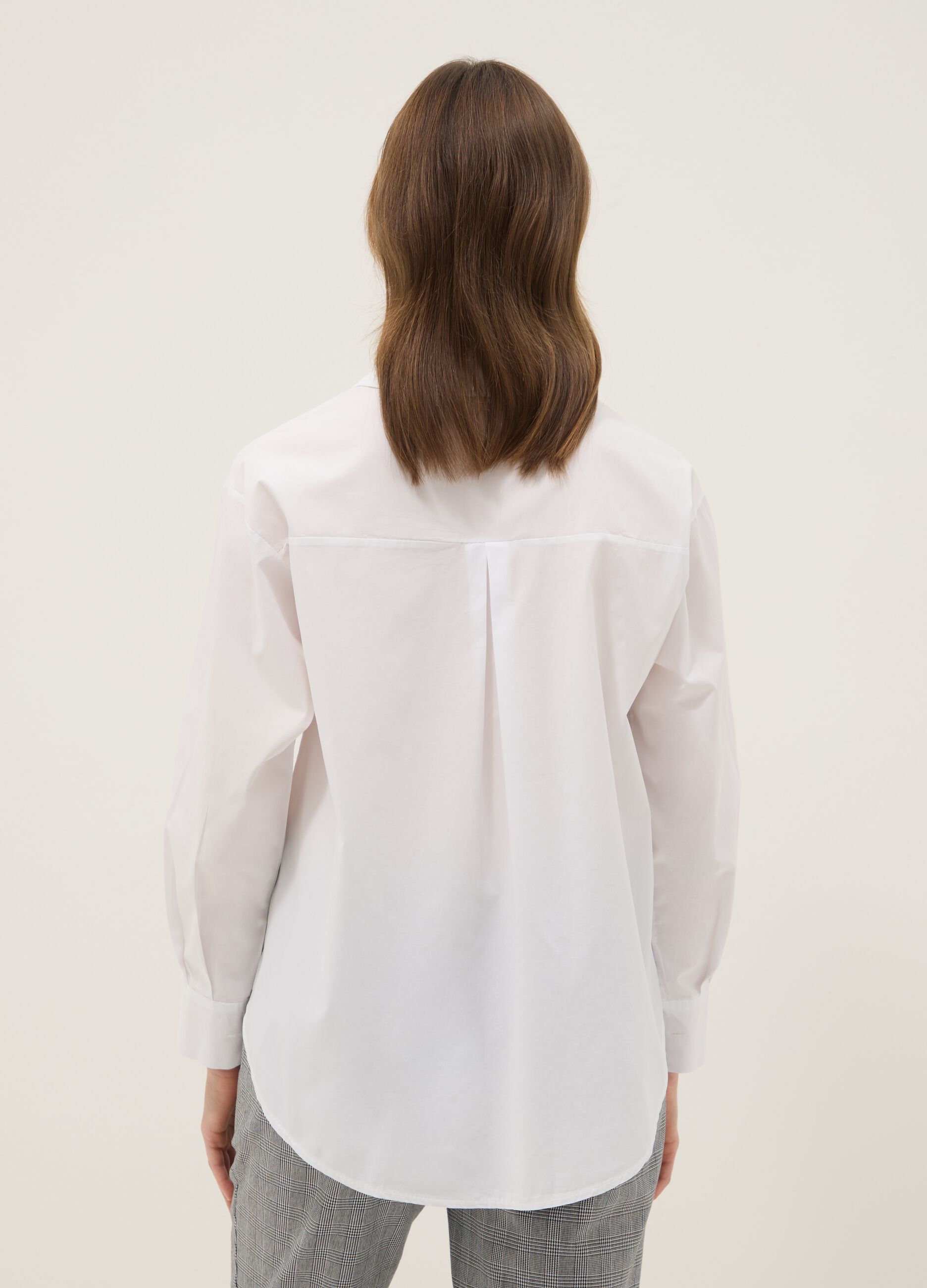 Camicia bianca in puro cotone slim fit