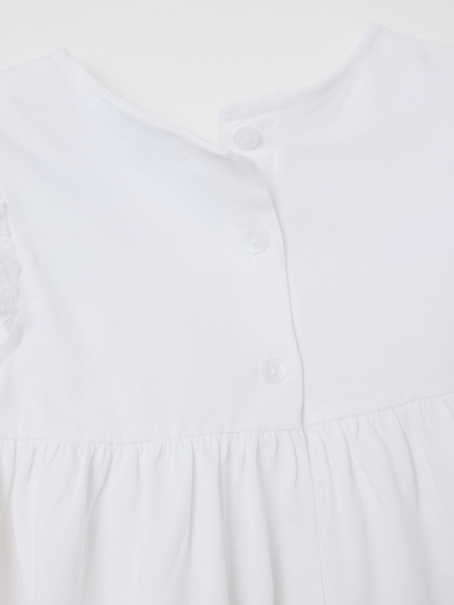 White tiered dress in cotton_3