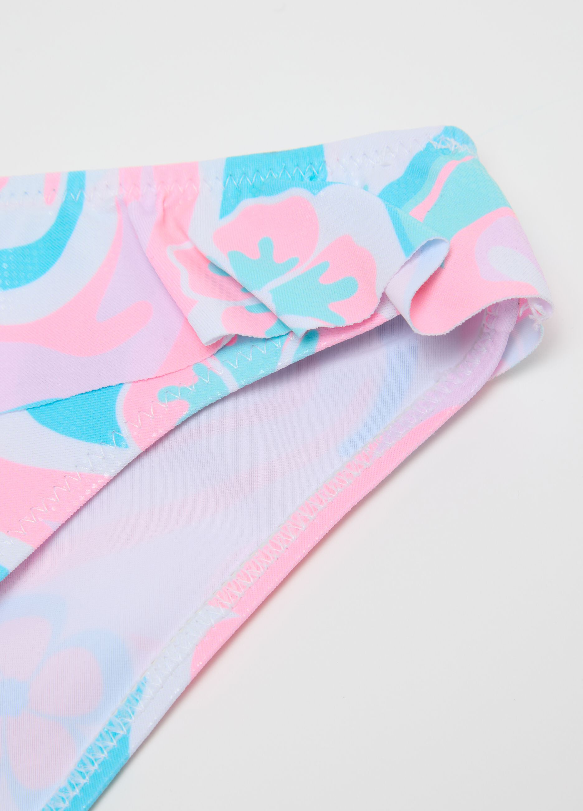 Bikini da bambina in tessuto elasticizzato multicolor Disney