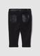 Black slim-fit treggings with elasticated waistband for baby girls_1