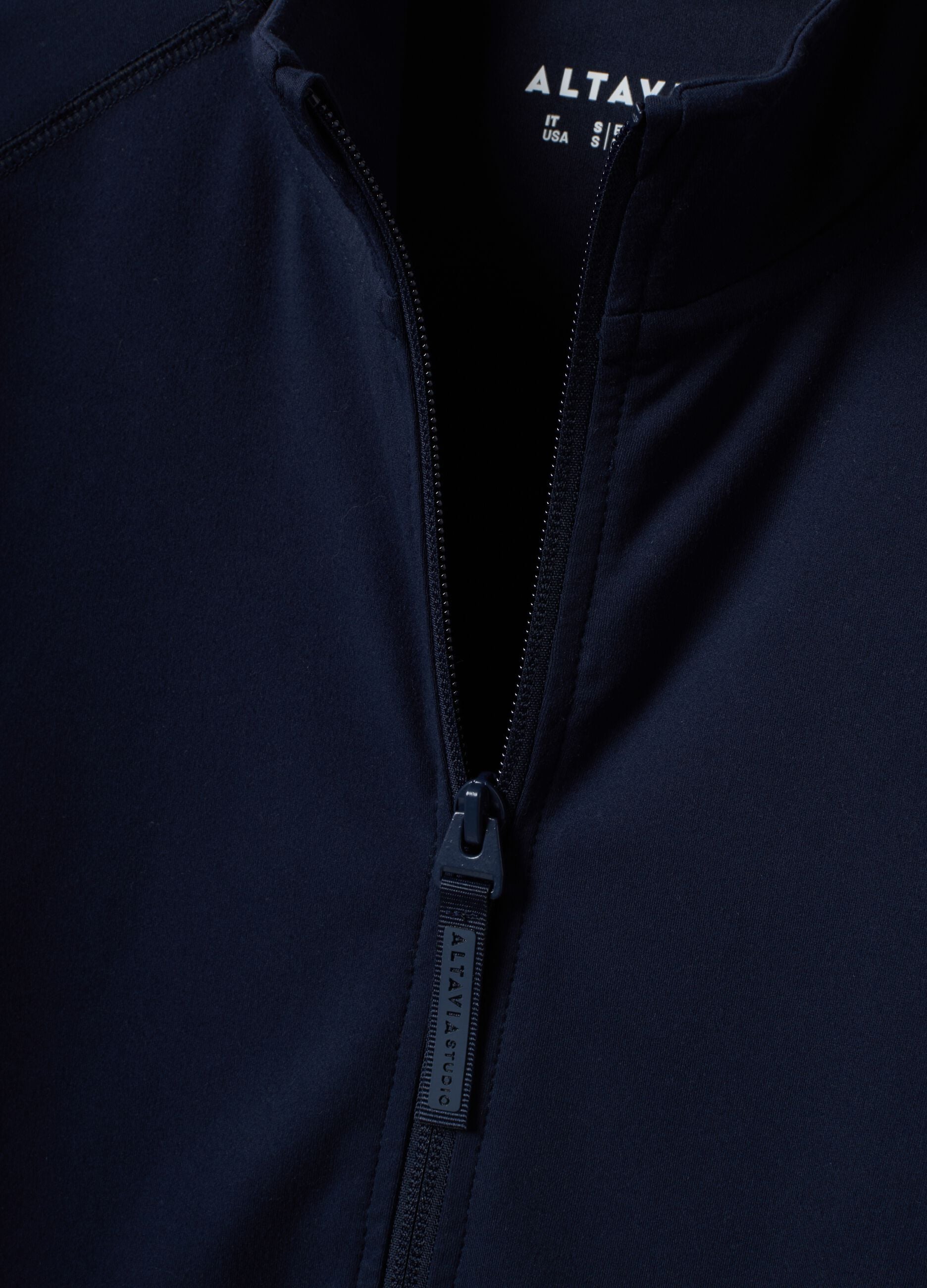 Full-zip blu fitted in tessuto elasticizzato ALTAVIA STUDIO