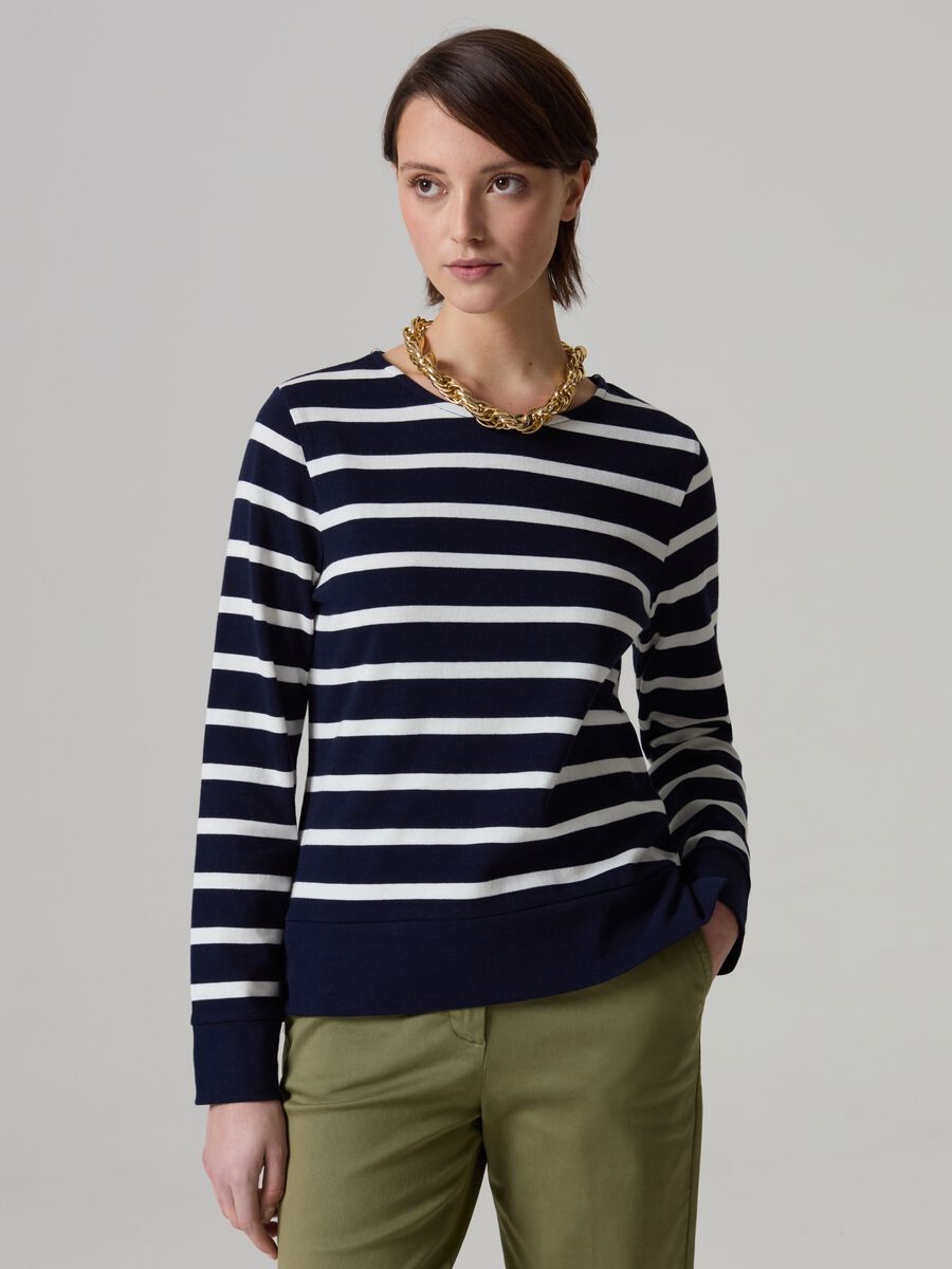 Long-sleeved striped T-shirt_0