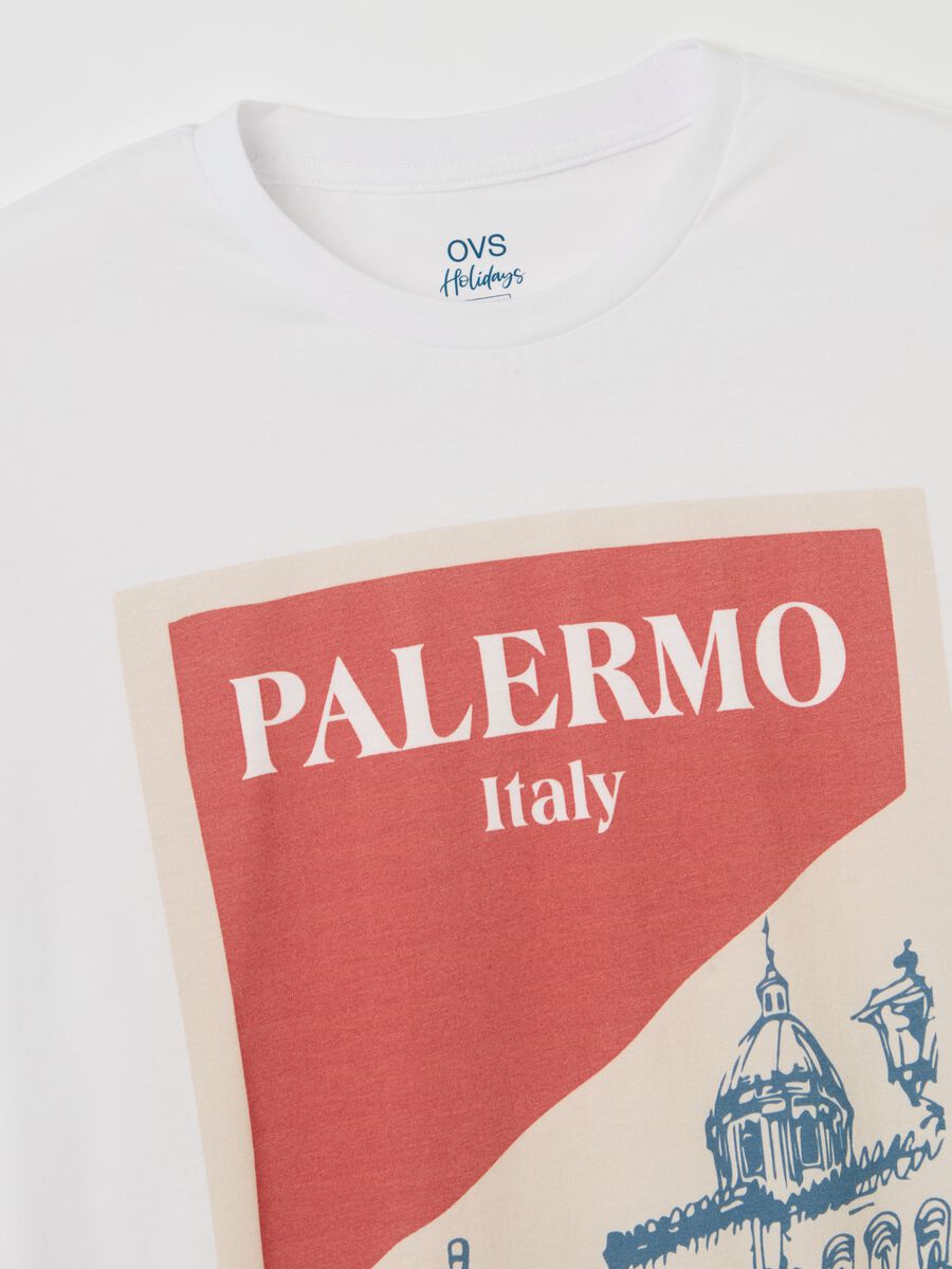 Cotton T-shirt with "Palermo Italy" print_5