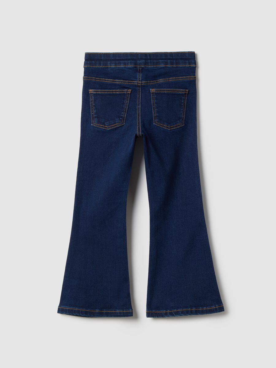 Jeans flare in misto cotone blu regular fit per bambine_1