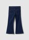 Blue regular fit cotton blend flare jeans for girls_1