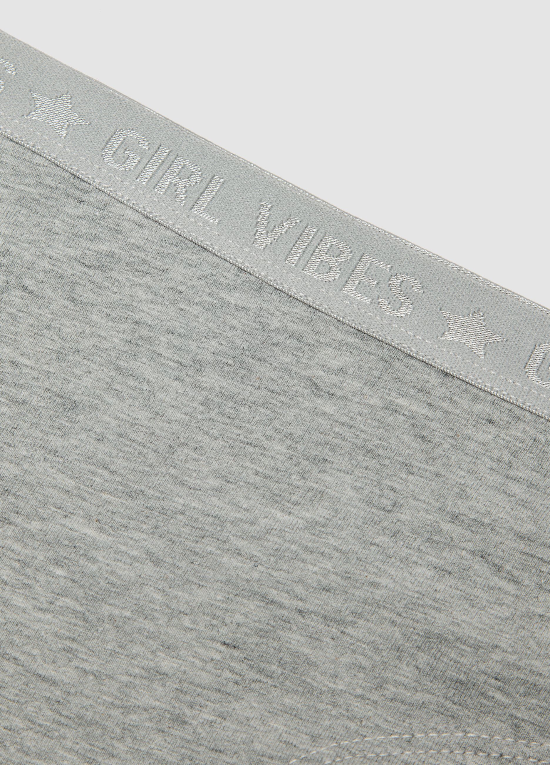 Slip culotte grigie in cotone organico elasticizzato