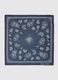 Bandana in puro cotone blu con motivi floreali_1
