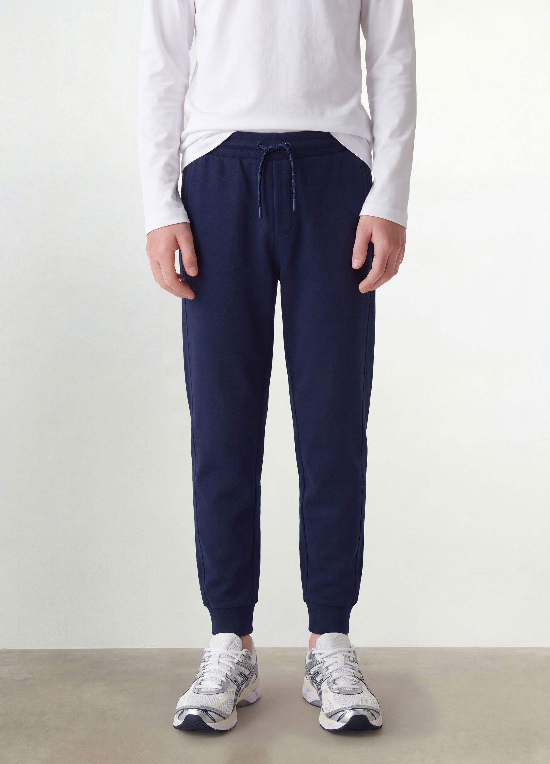 Blue organic cotton jogger trousers