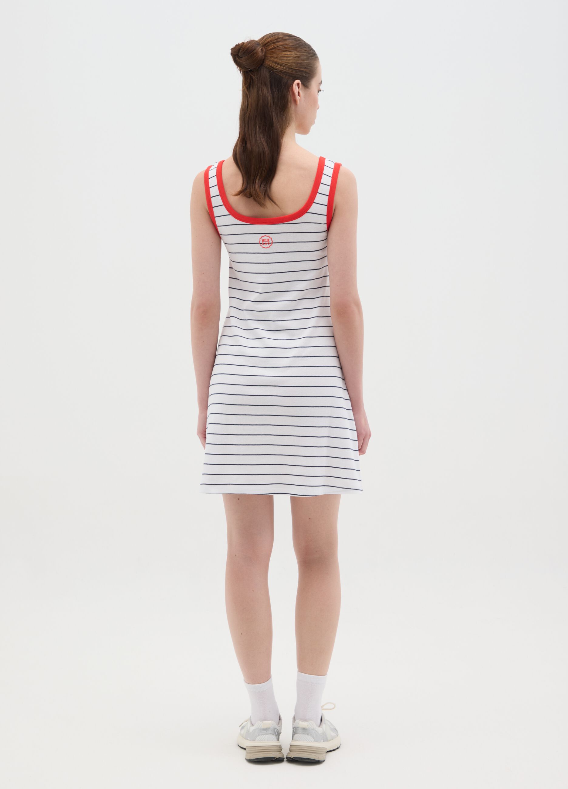 Abito corto da donna in puro cotone multicolor regular fit