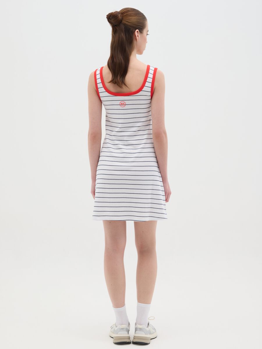 Women's short dress in pure multicolor cotton, regular fit_3