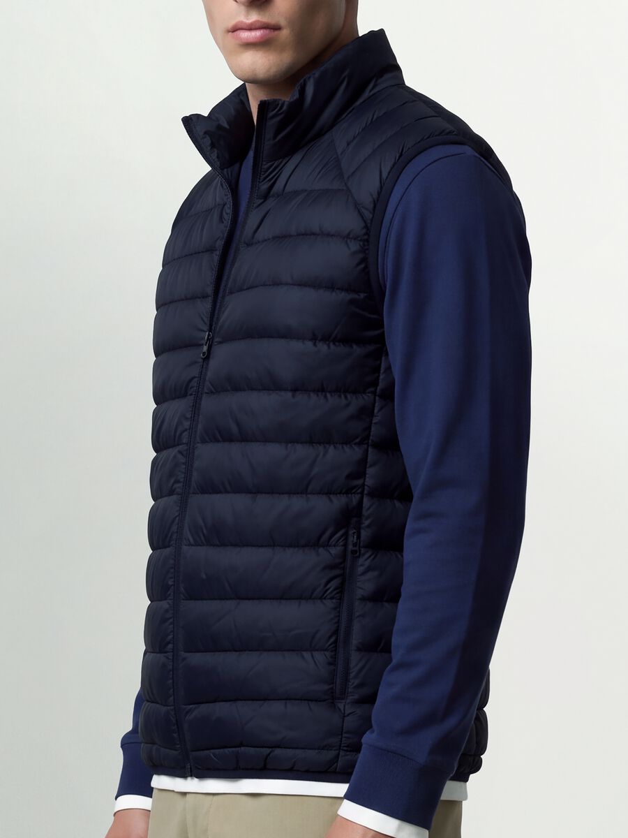 Blue Ultralight Padded Gilet with Zip_3