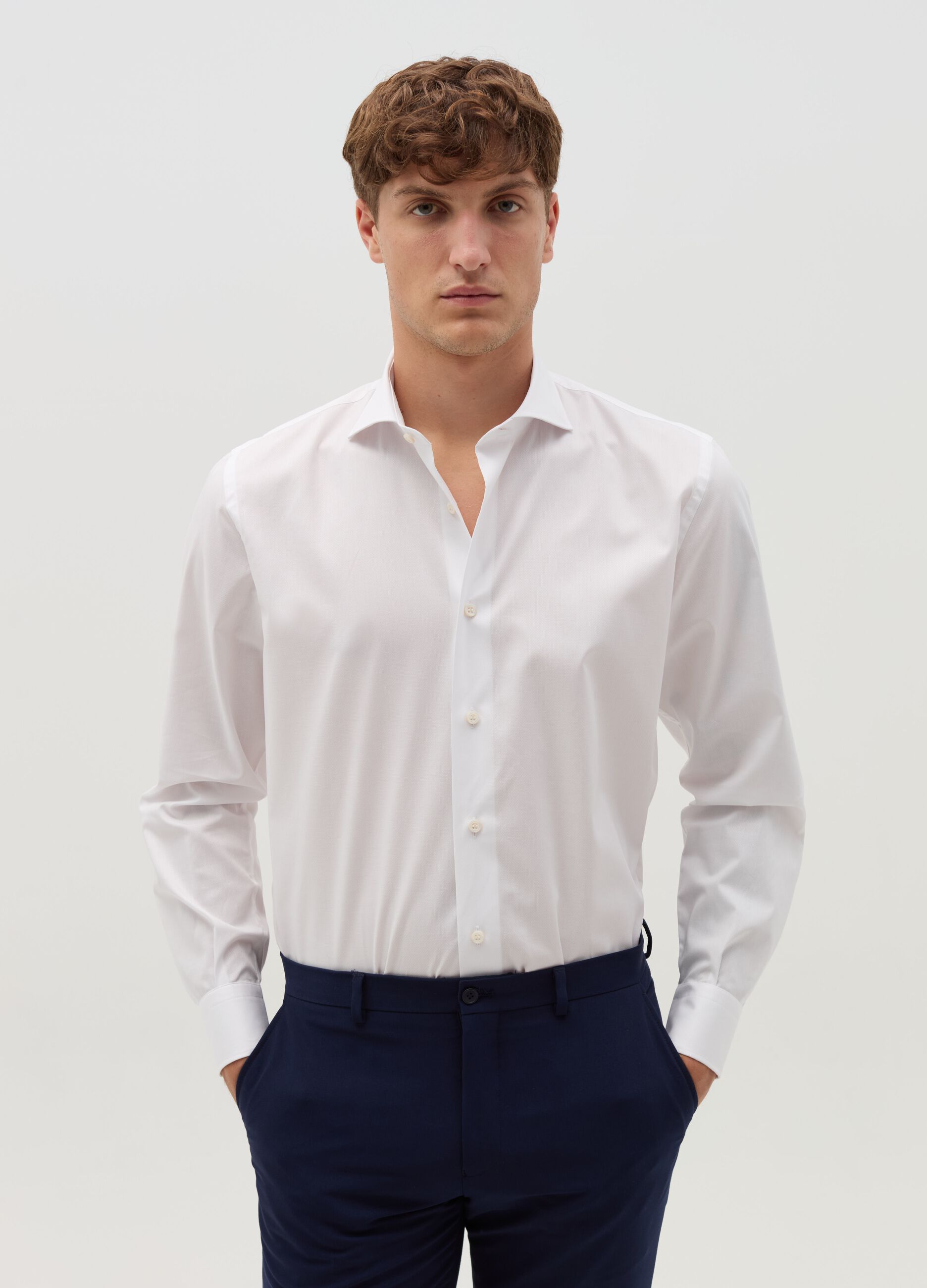 Camicie Uomo in Jeans Slim in Lino a Quadri e altro OVS
