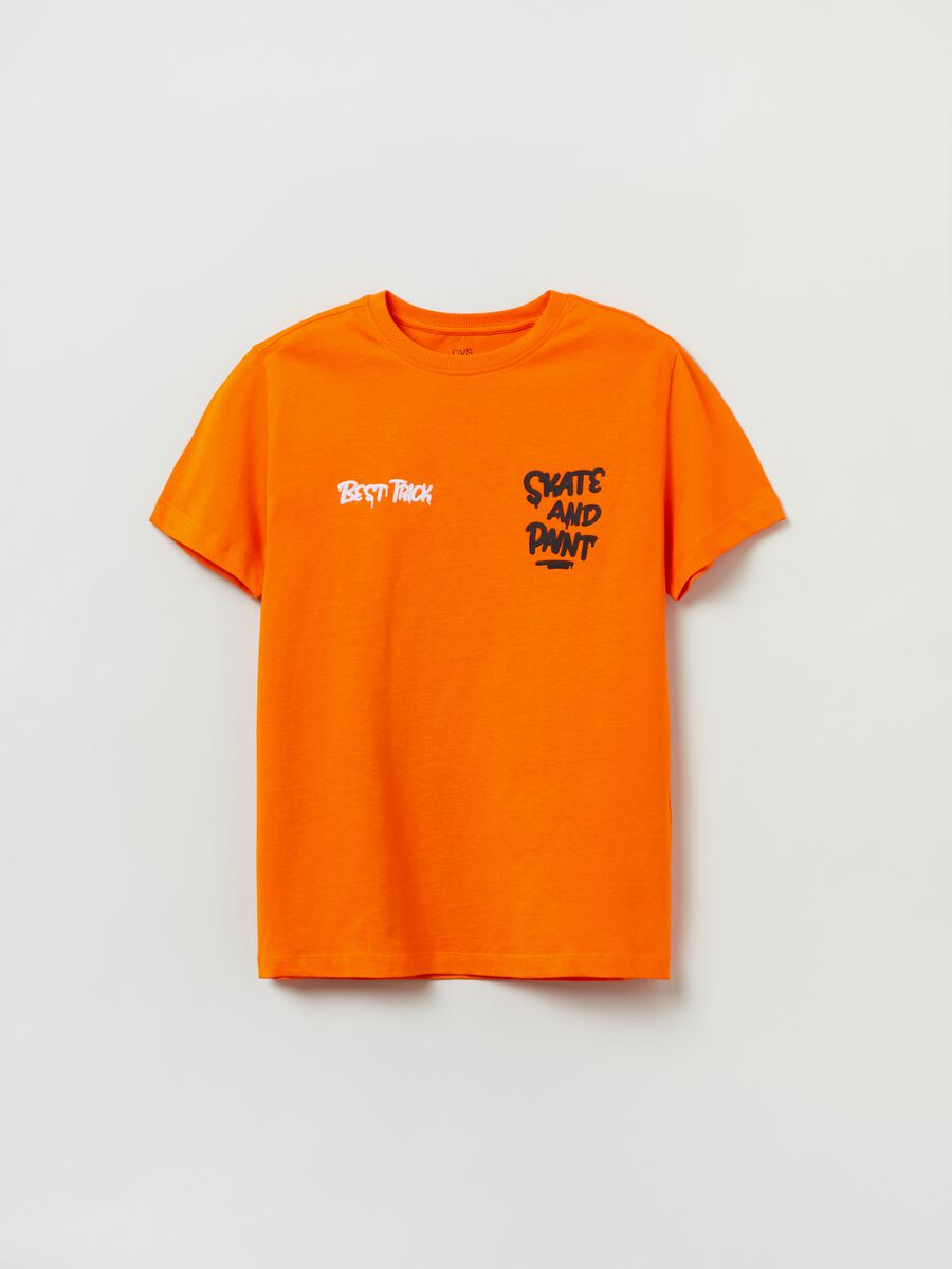 T-shirt in cotone con stampa _0
