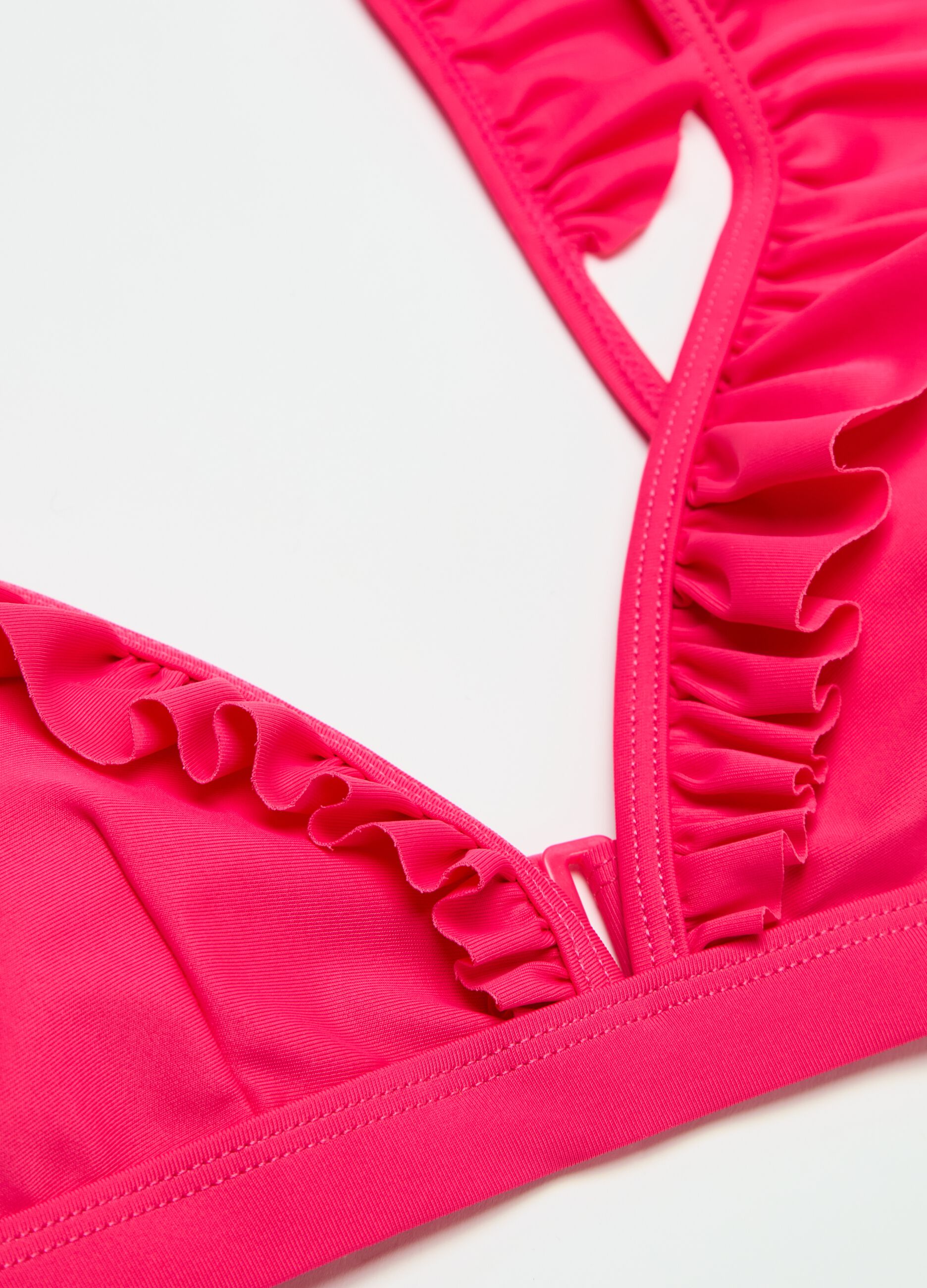 Bikini tinta unita con volant