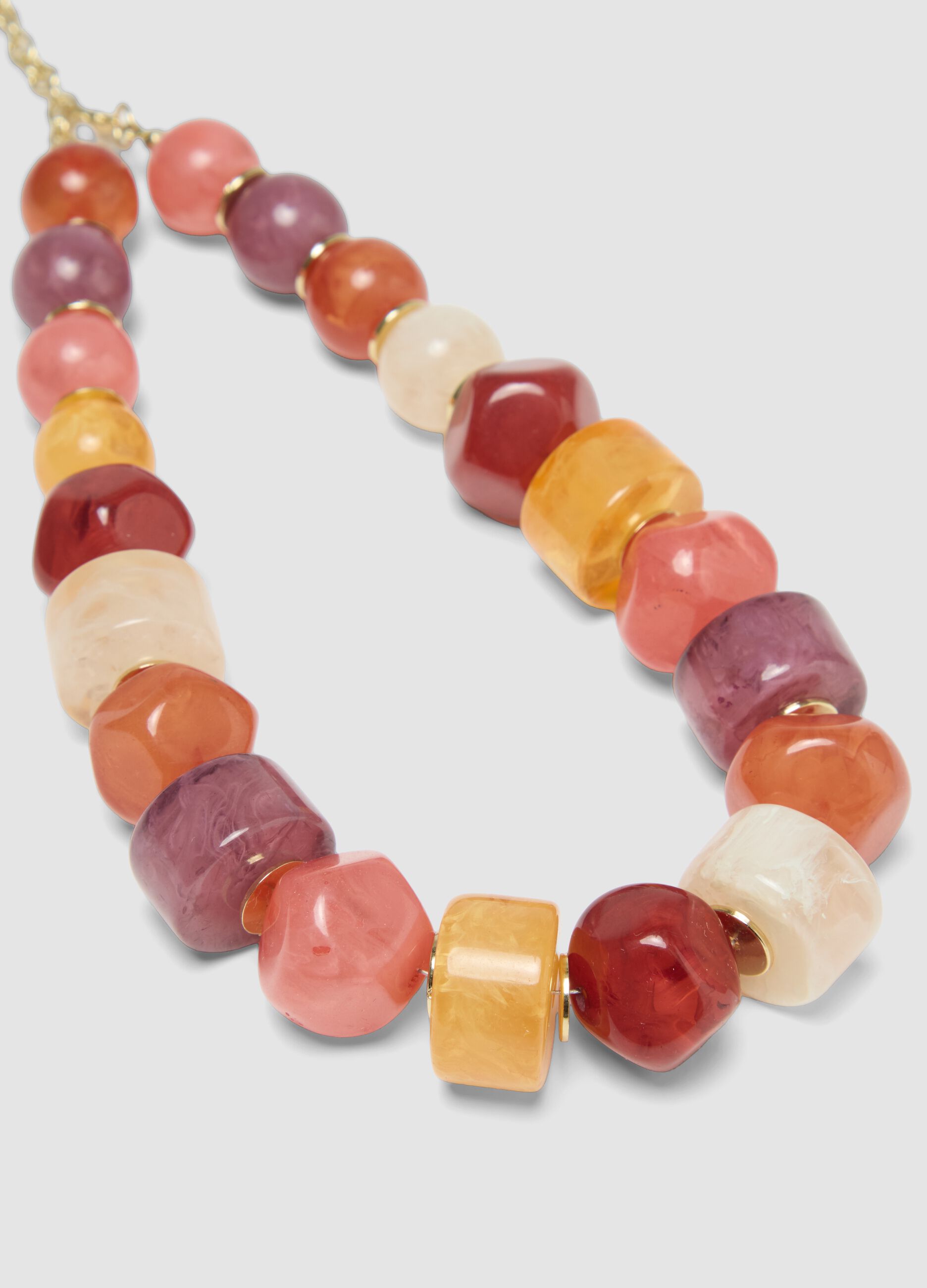 Multicolour Resin Pearl Necklace with Adjustable Clasp