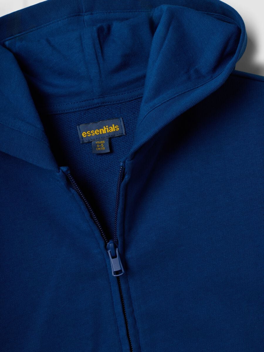 Felpa blu con cappuccio in puro cotone organico per bambino regular fit_2