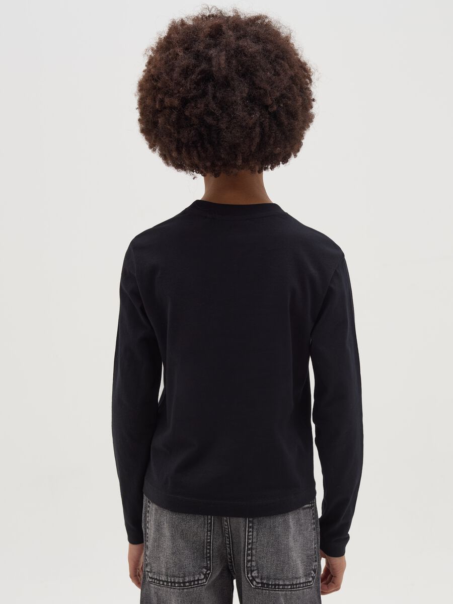 T-shirt maniche lunghe in cotone con stampa _1