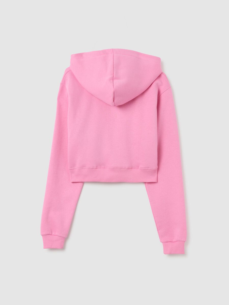Women's pink cotton-blend cropped sweatshirt_5