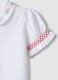 Polo in cotone elasticizzato bianca da bimba regular fit con ricami_3