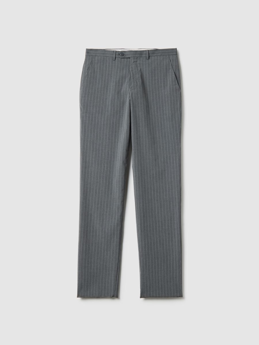 Grey Pinstripe Regular Fit Suit_1