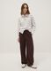 Brown Stretch Cotton Baggy Trousers_0