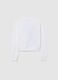 Girls' White Pure Cotton Regular Fit T-Shirt with Stitch Print_1