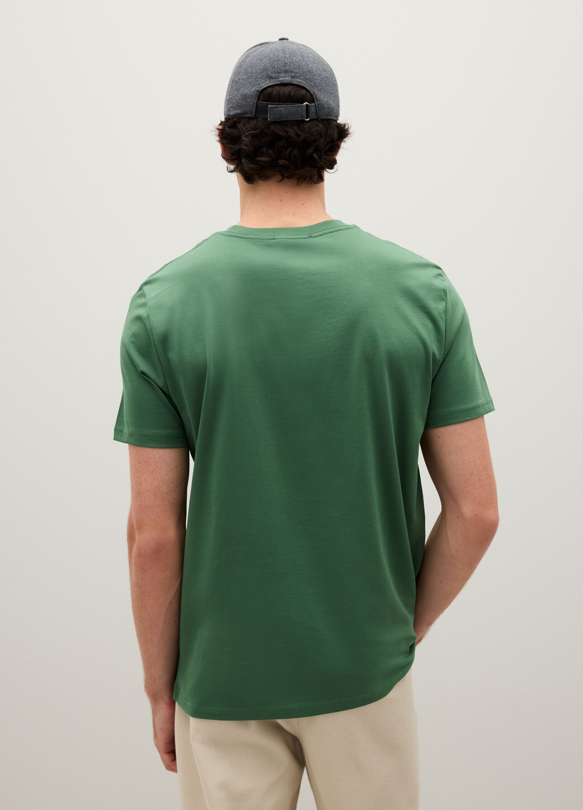 Green pure cotton T-shirt