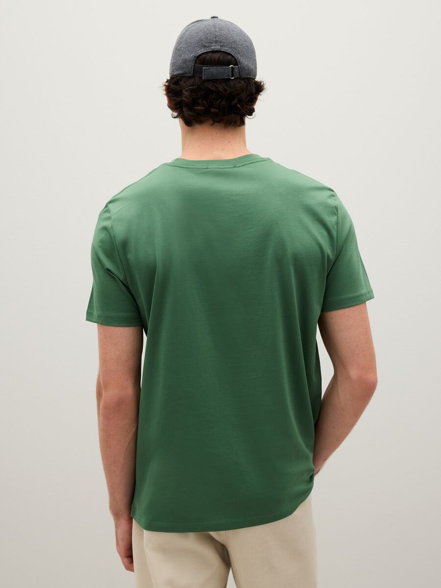 Green pure cotton T-shirt_3
