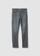 Jeans denim grigi in cotone elasticizzato slim fit_0