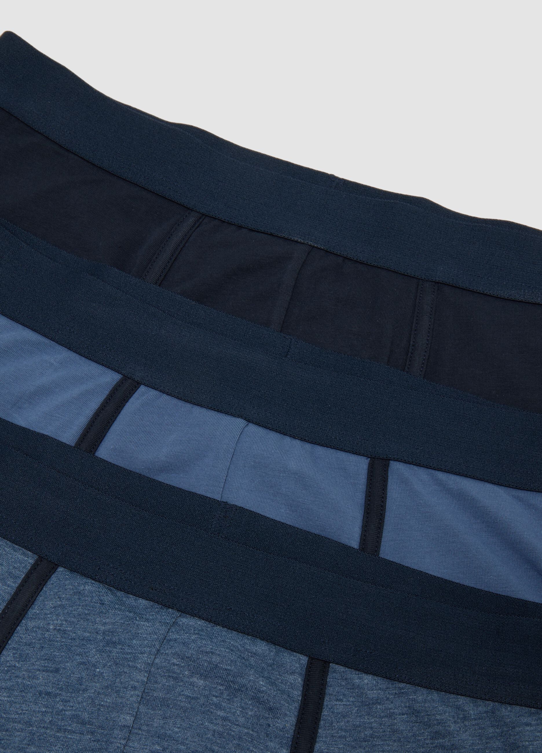 3-pack of blue and black stretch organic cotton boxer shorts