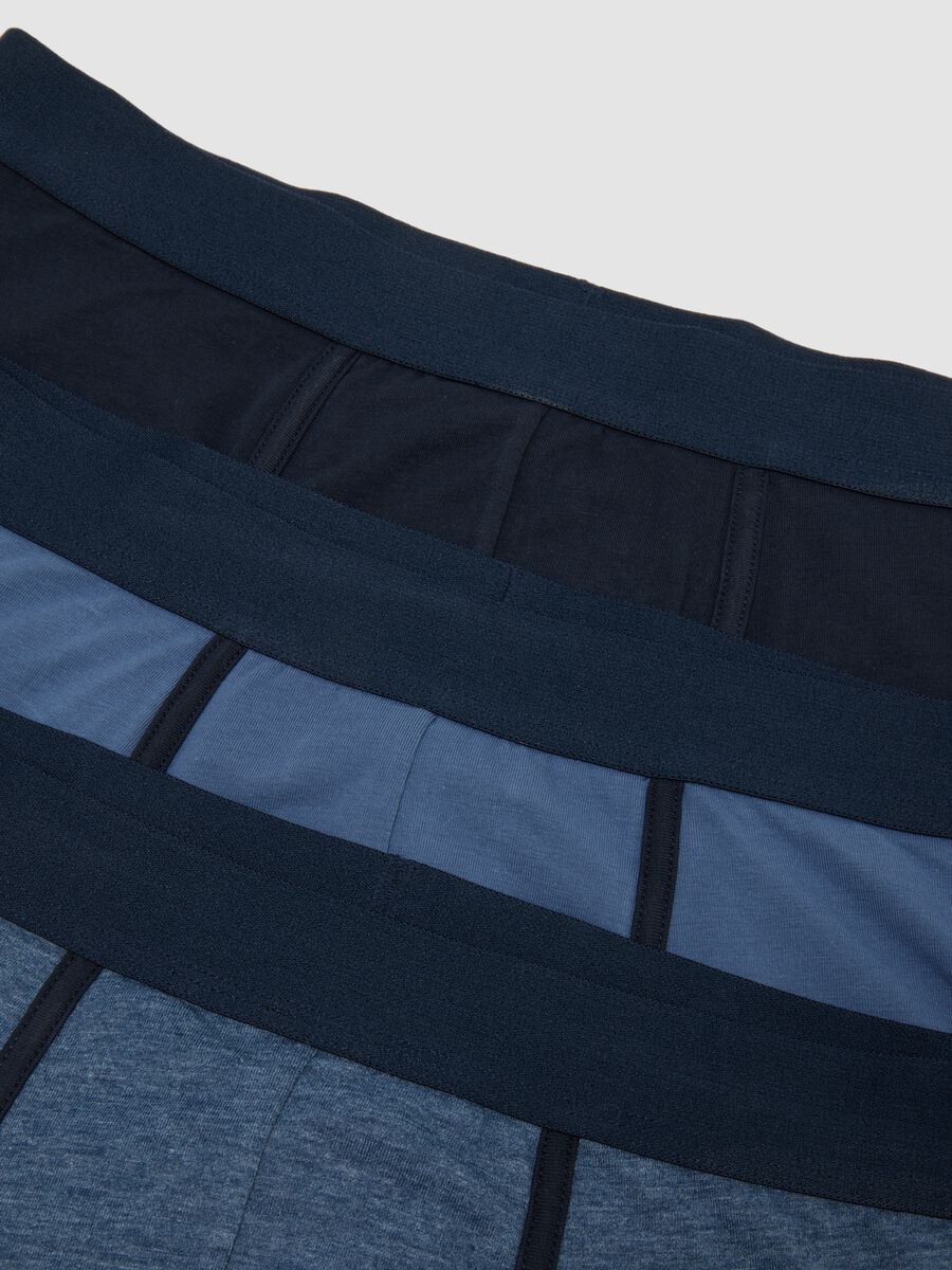 Tripack di boxer blu e neri in cotone organico elasticizzato_5