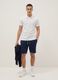 Blue cotton-blend Bermuda shorts with elasticated waistband_0