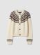White jacquard wool-blend crew-neck cardigan_4