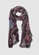Purple pure modal scarf with floral print_0