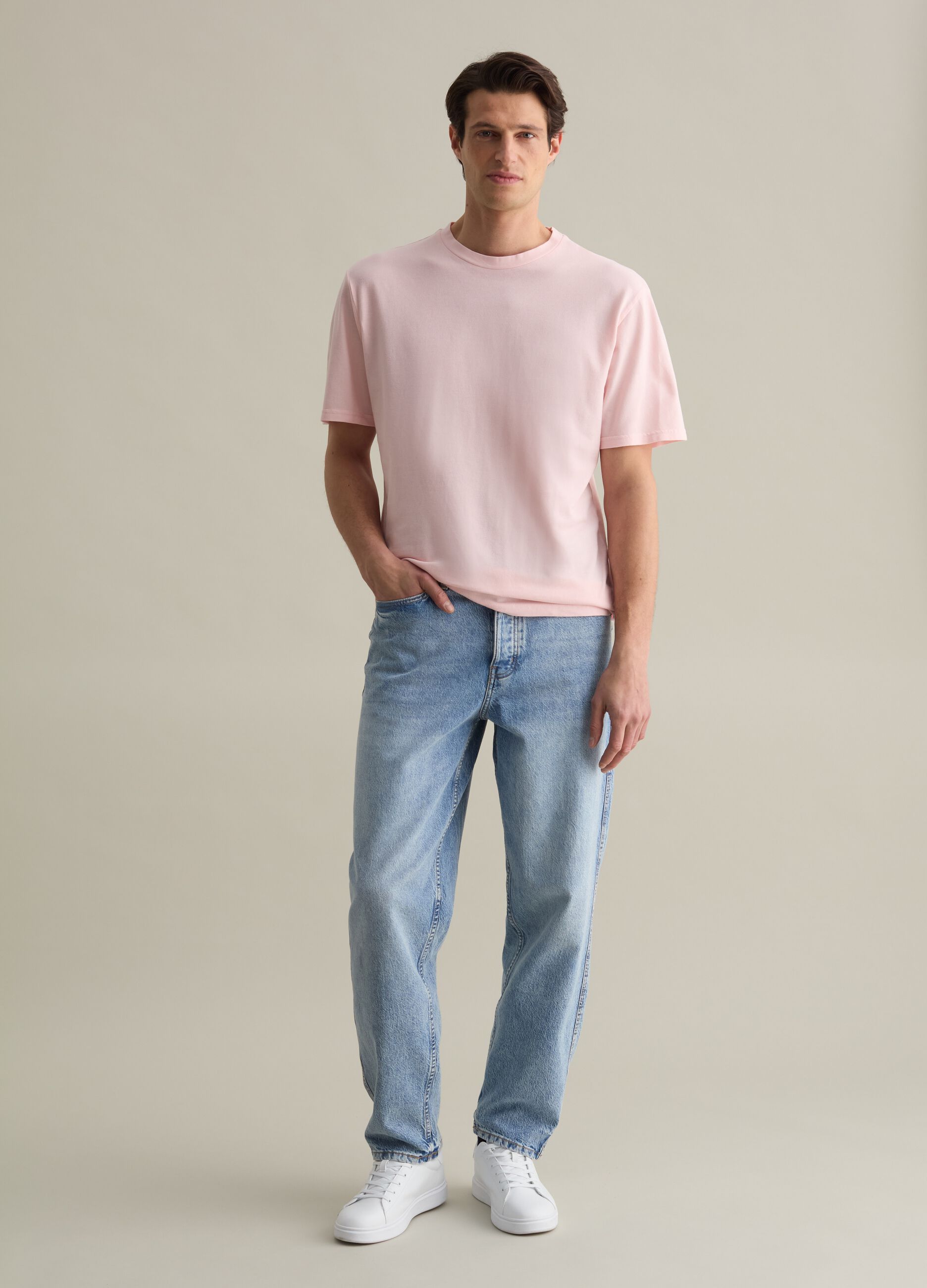 Solid colour cotton T-shirt