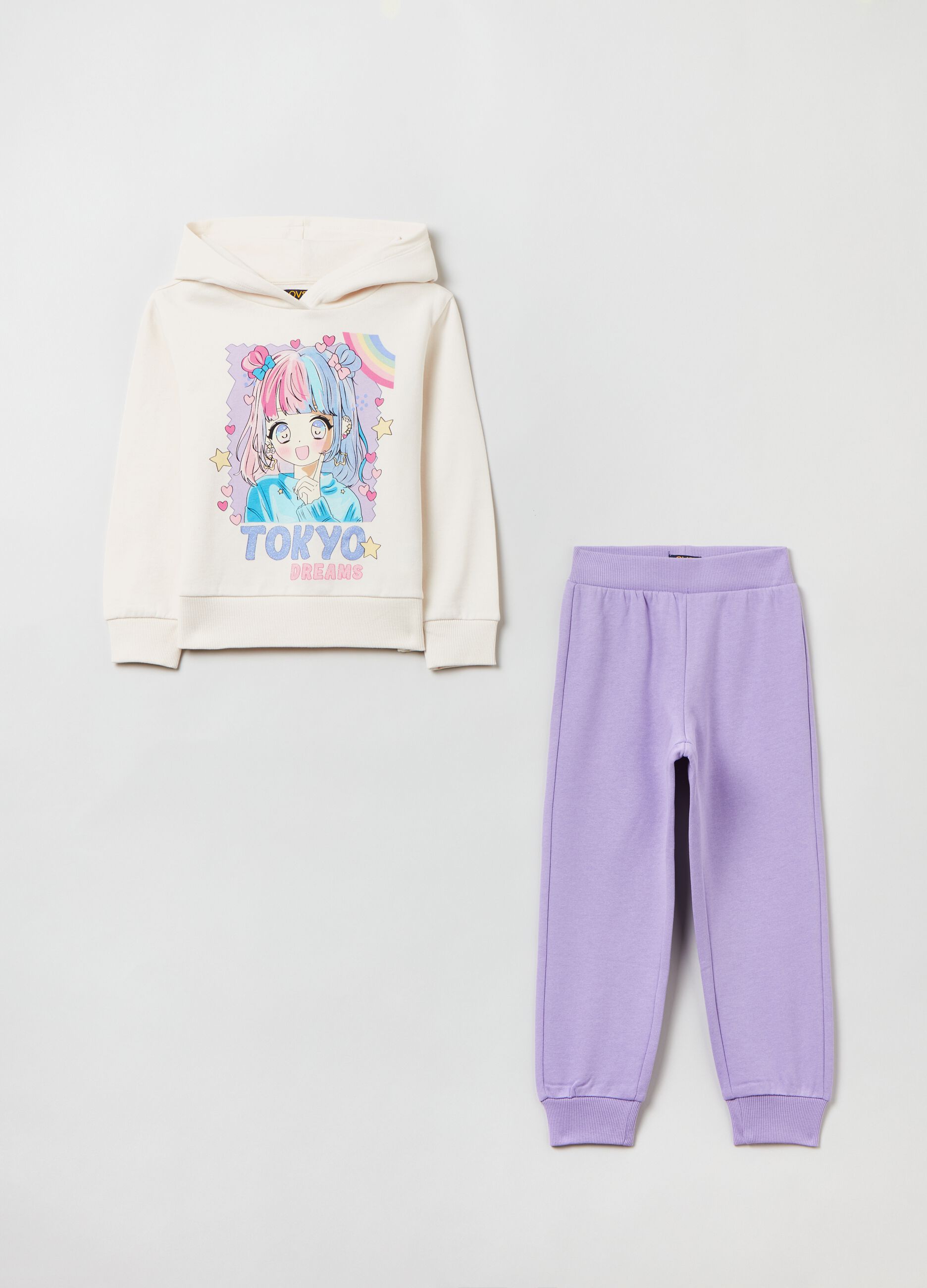 Jogging set con stampa bambina Bianco Viola OVS KIDS da Bambina OVS