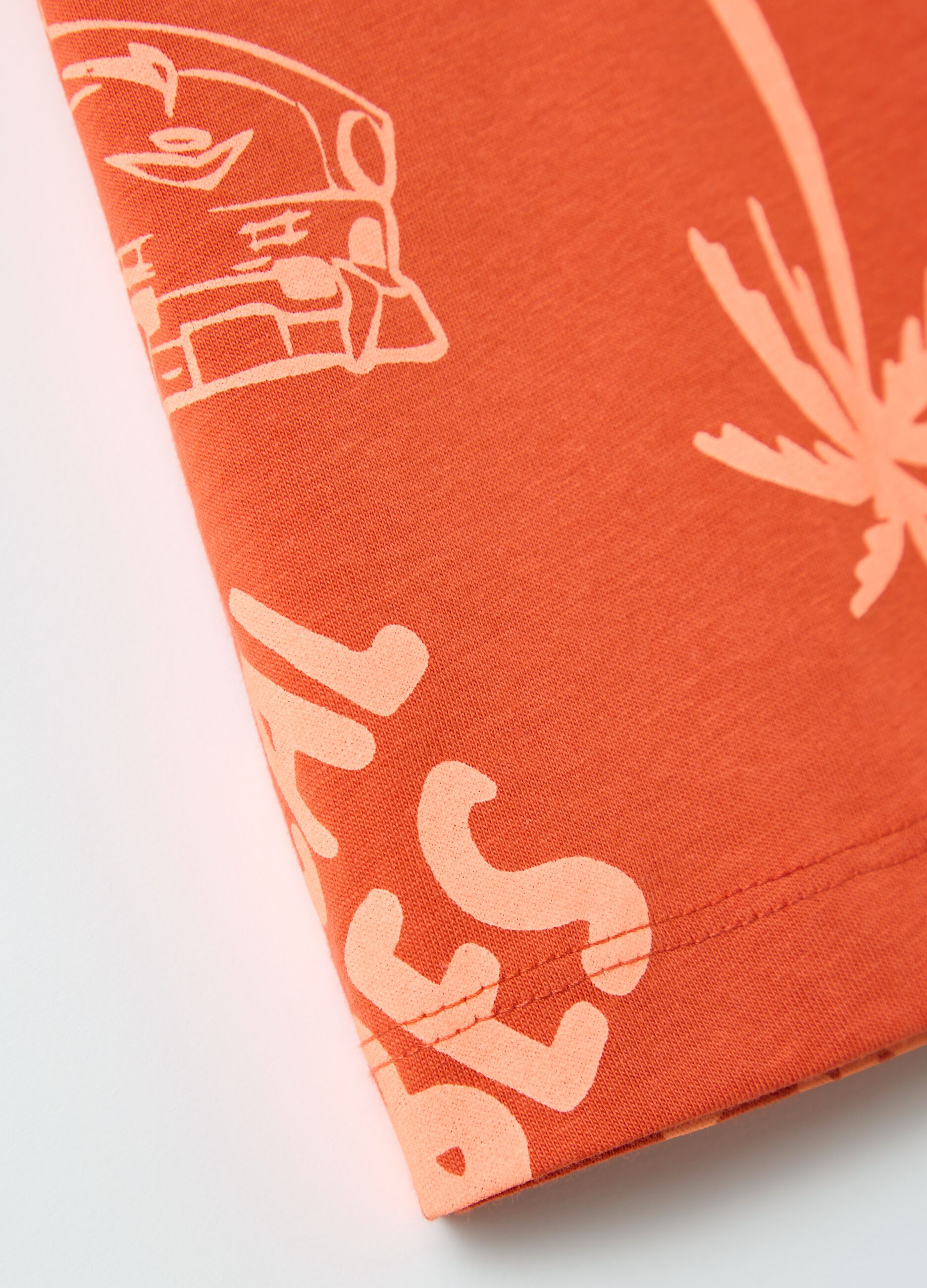 Orange T-shirt with Tropical Print OVS Kids