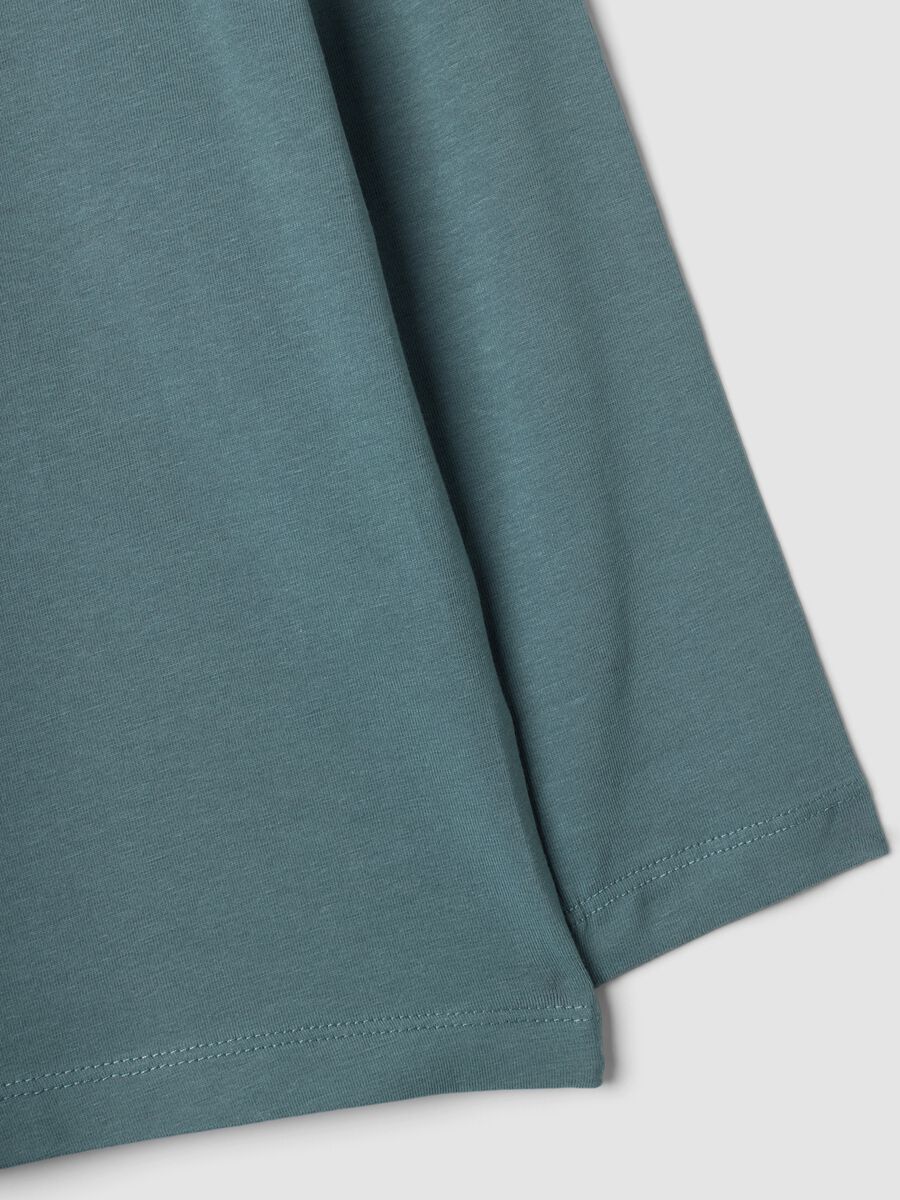 Blue long-sleeve organic cotton T-shirt_3