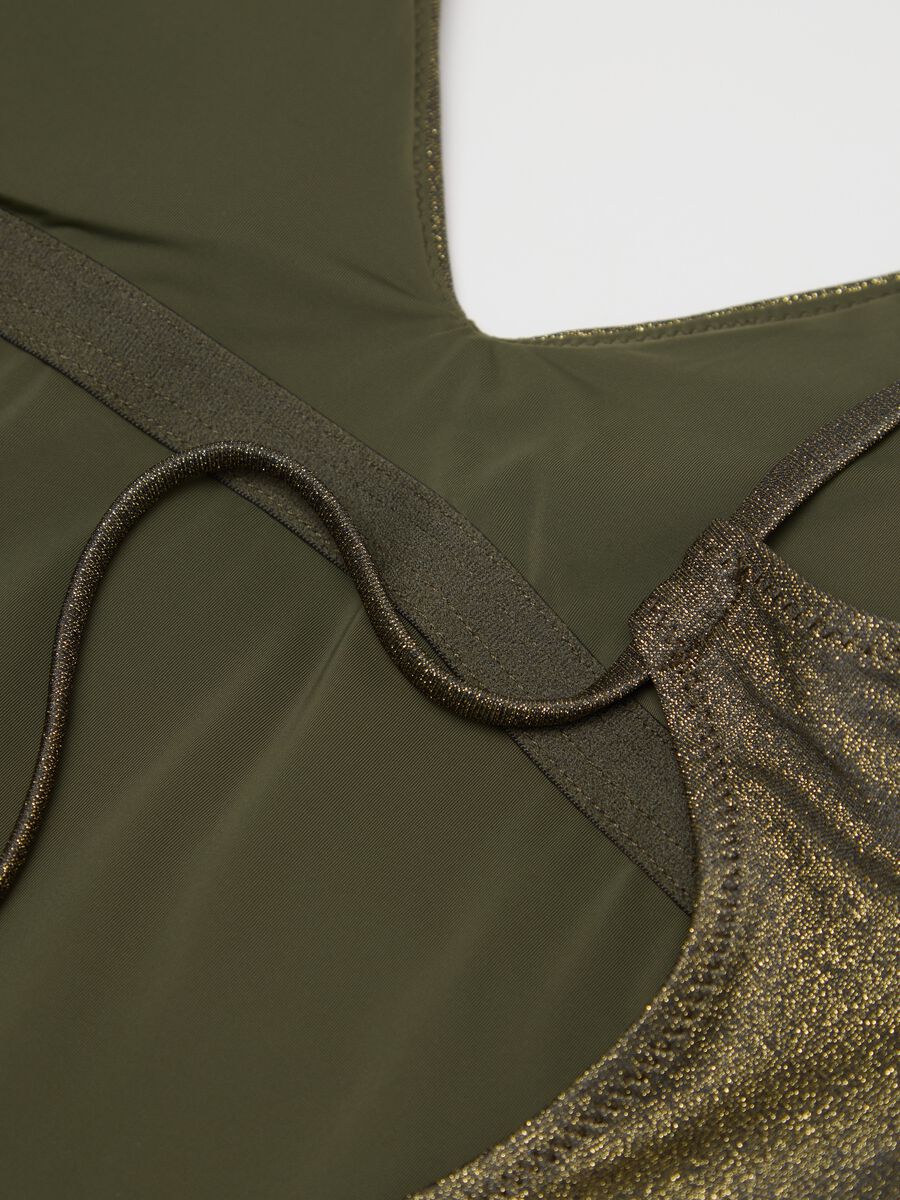 Green one-piece swimsuit in lycra with lurex_5