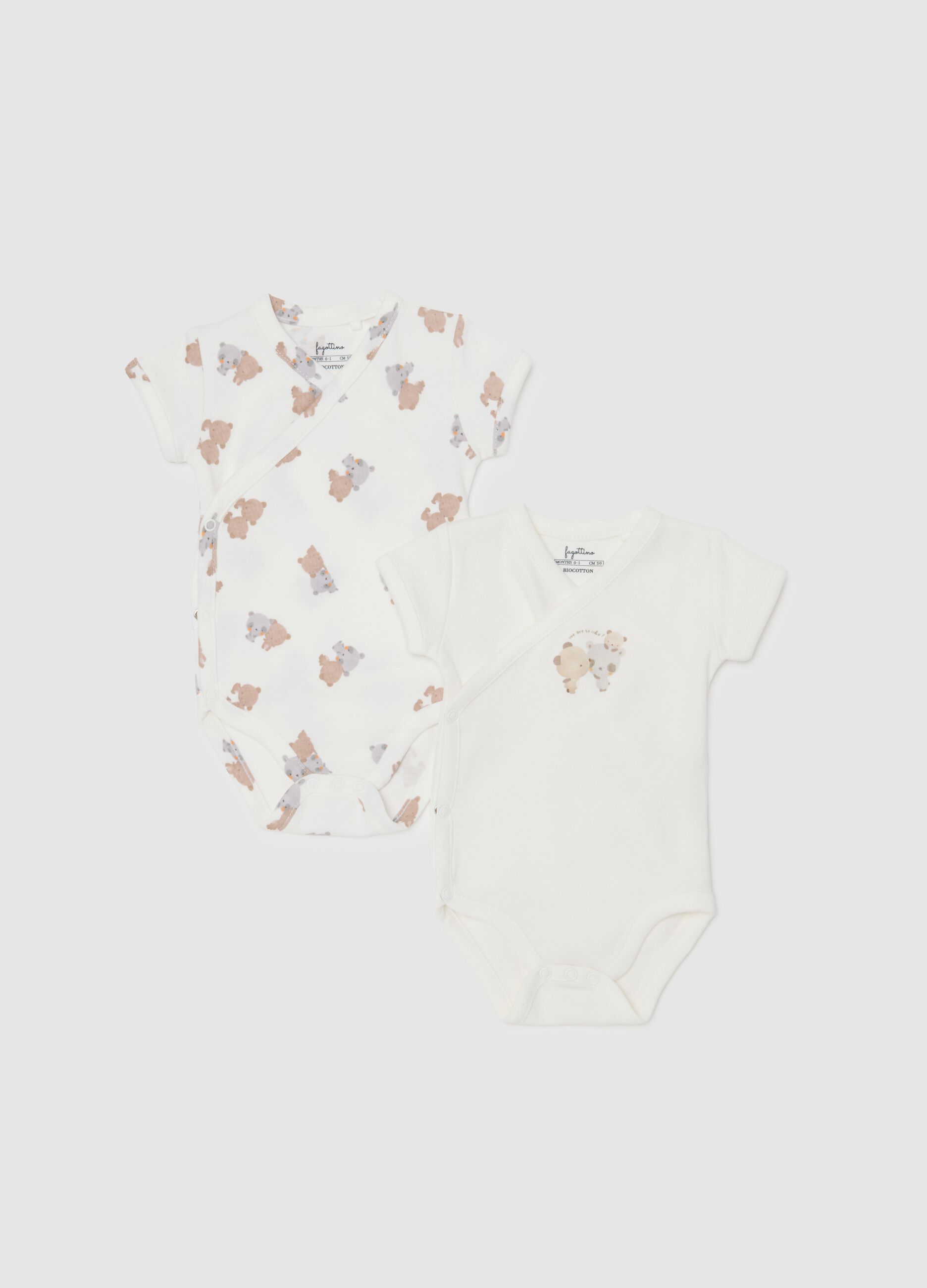 White and beige bodysuit with print