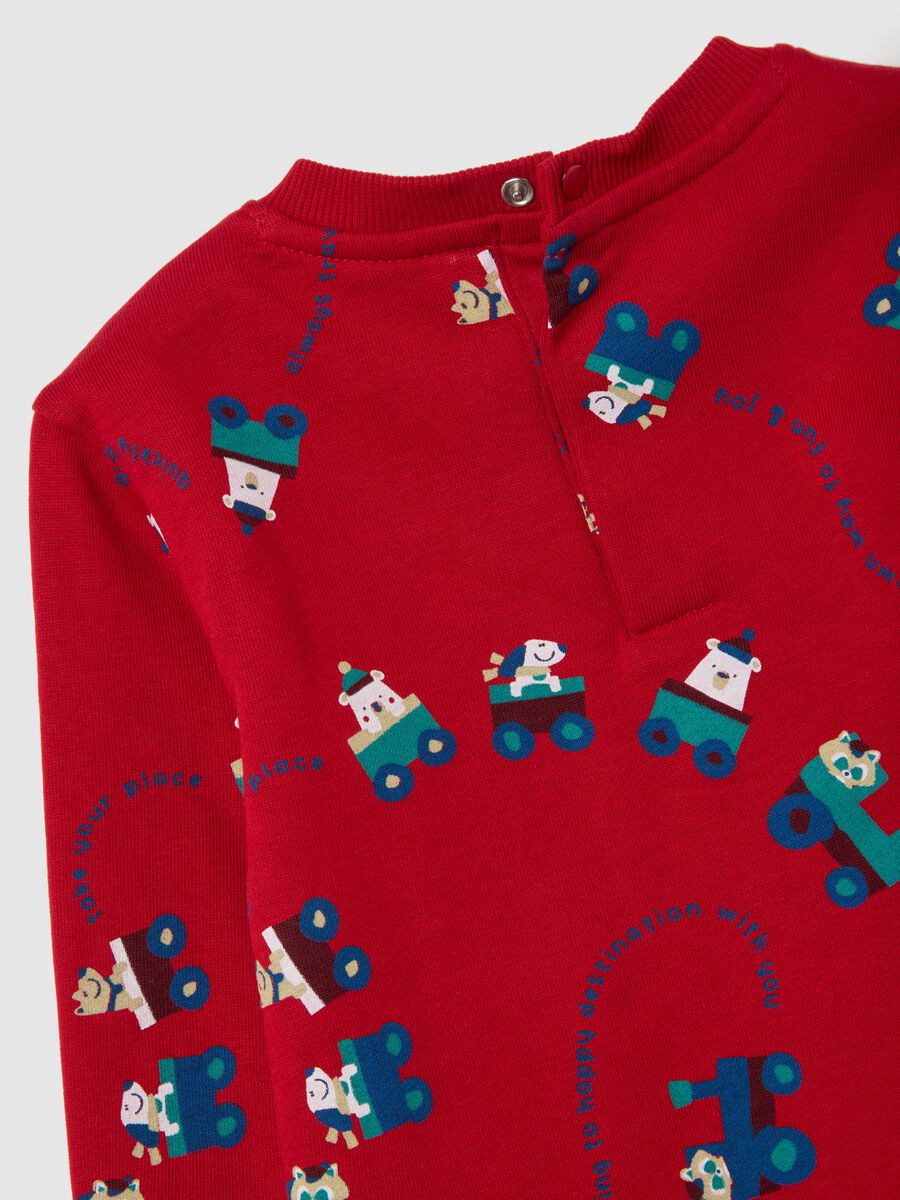 Multicolour sweatshirt and trousers set for boys in pure cotton regular fit_3