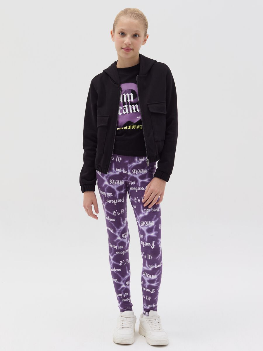 Printed stretch cotton leggings_1