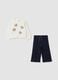 White and blue stretch cotton set with teddy bears for baby girl_0