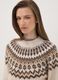 Maglione beige jacquard con Collo rialzato_0