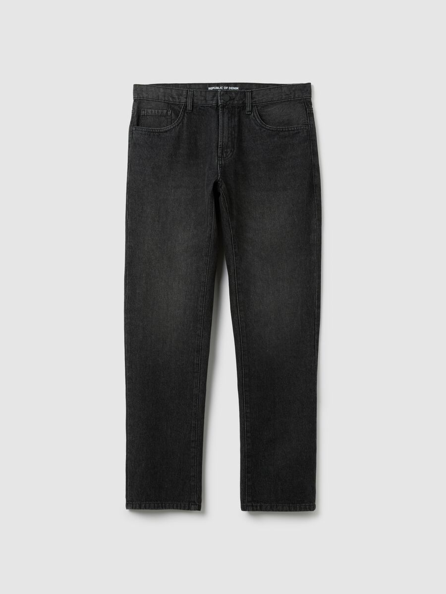 Black Pure Cotton Jeans Regular Fit_4