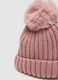 Pink girl's hat with pom pom_1