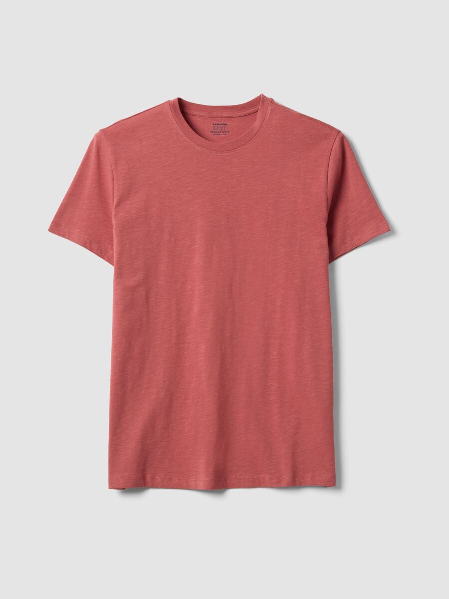 T-shirt rosa in puro cotone a maniche corte regular fit_4