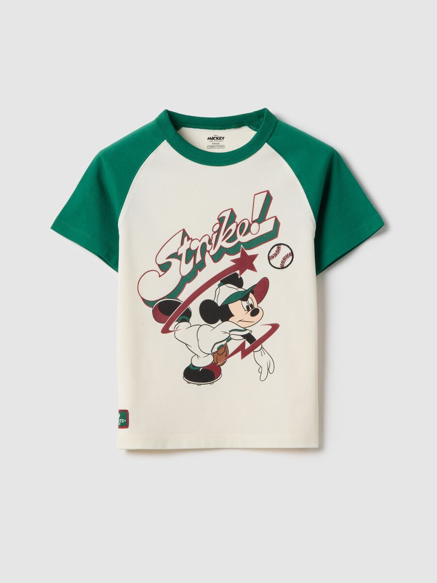 T-shirt in misto cotone multicolor da bambino con stampa Mickey Mouse_0